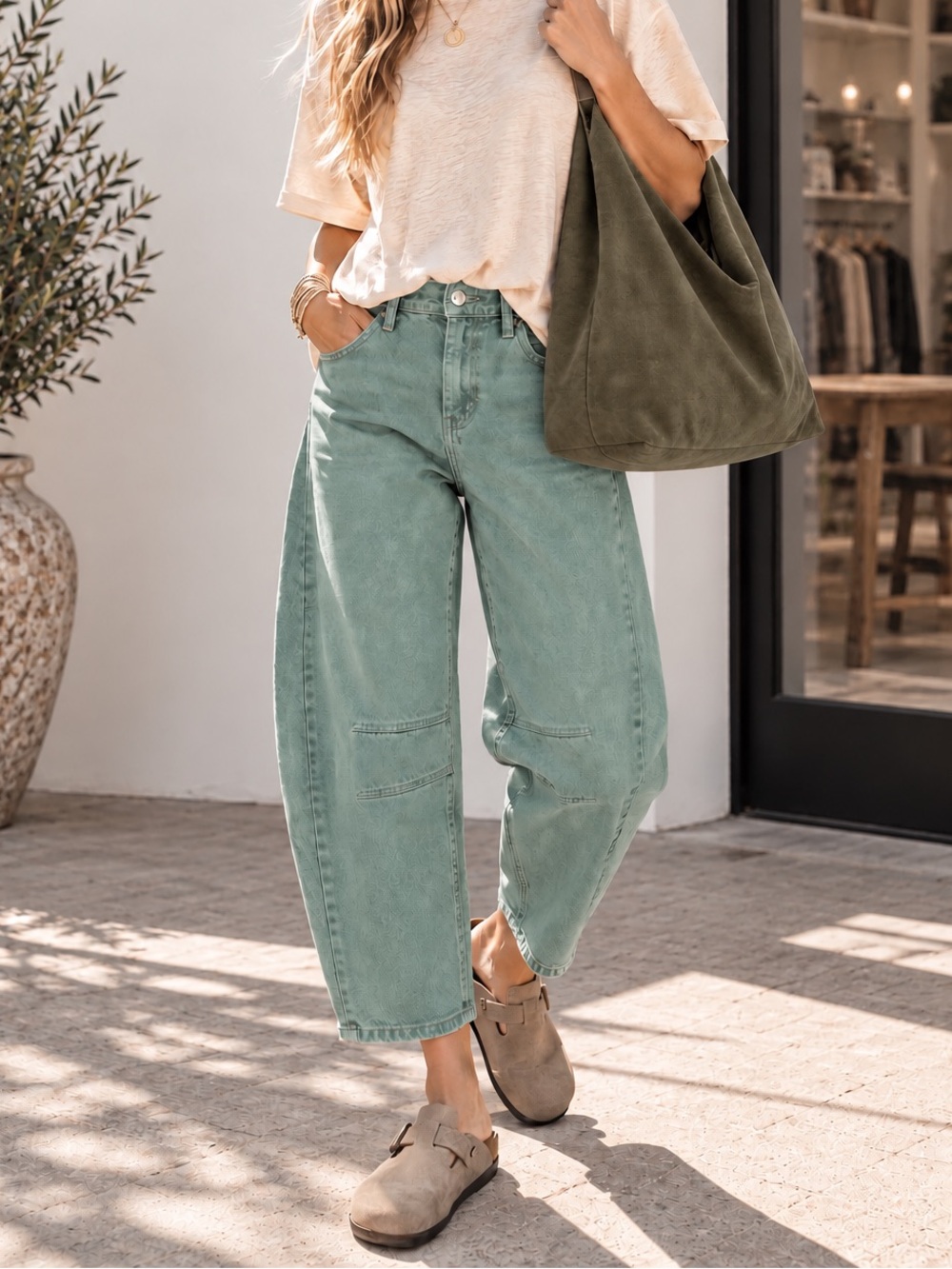 “ Westward “ Barrel Jeans | Sage